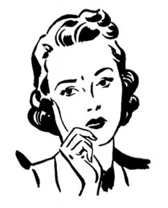 clipart pensive woman