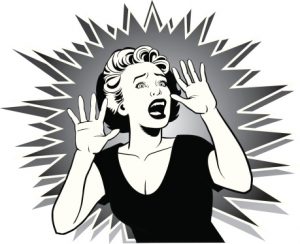 retro clipart woman screaming