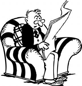 man reading retro clipart