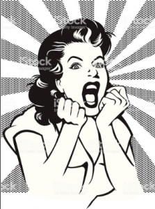 woman screaming retro clipart