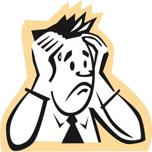 retro man worrying clipart