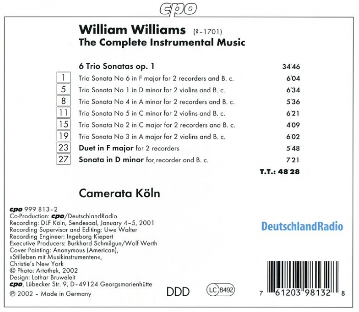 Williams cd verso